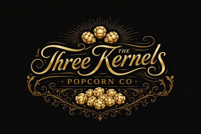 The Three Kernels Popcorn Co The Three Kernels Popcorn Co Logo